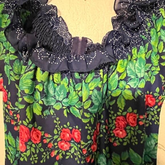 Kleemeier Hof Vintage 70's Maxi Dress, Boho, Hippie Chic, Floral Print Sz 40 - Picture 13 of 14